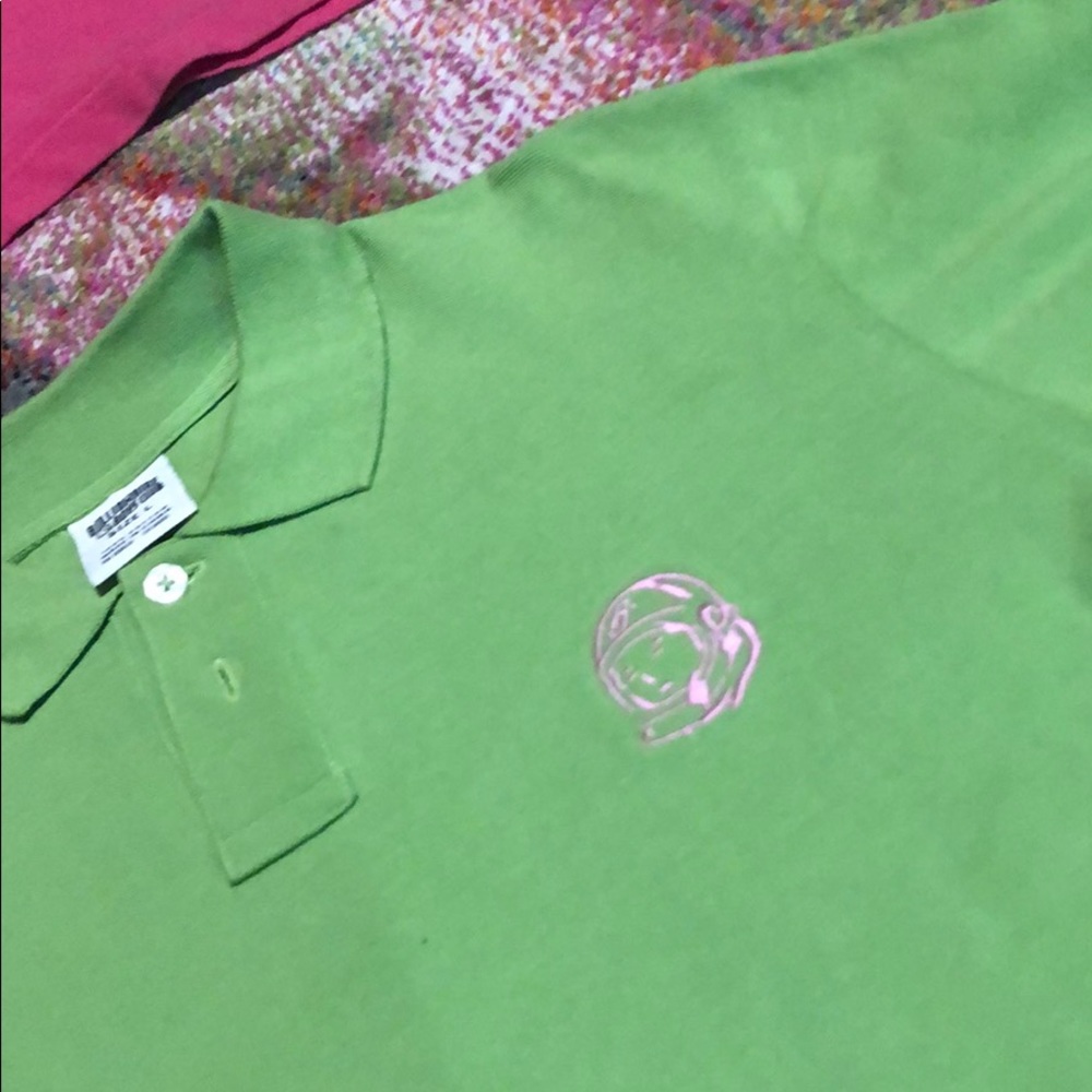 Billionaire boys club green and pink polo size L
